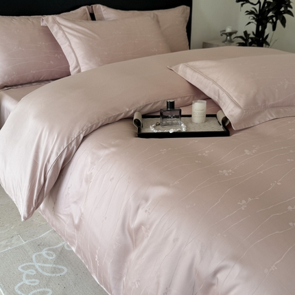 莱豫家纺 2025新款天丝棉提花四件套 米洛粉