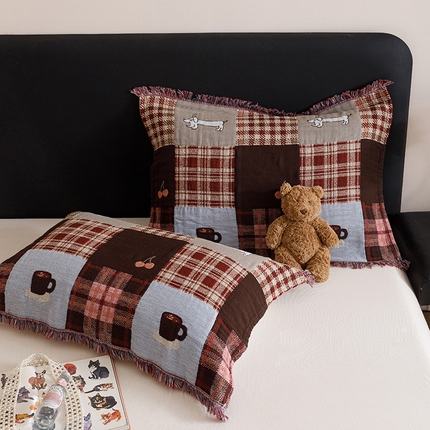 91家纺网 家纺一手货源 找家纺 （总）麻依2025新款色织提花流苏枕巾