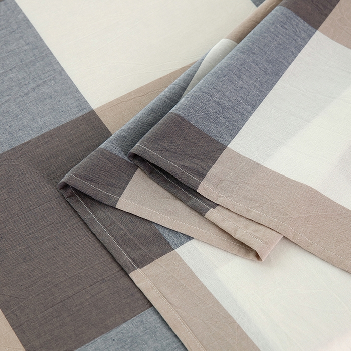 91家纺网 家纺一手货源 找家纺 恋之语家纺 2025新款全棉纯棉色织床单单品单床单床单单件 蓝大格