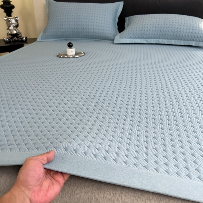 91家纺网 家纺一手货源 找家纺 （总）席世家 2025新款凉感席冰豆豆席子三套件凉席床笠