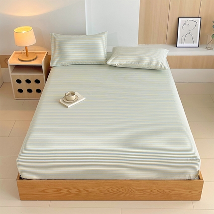 91家纺网 家纺一手货源 找家纺 （总）春皖家纺 2025新款A类全棉简约老粗纱布四件套风格一-普通款单床笠