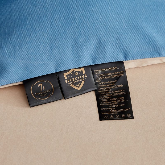 91家纺网 家纺一手货源 找家纺 恋之语 2025新款110克麻绳双拼刺绣四件套 星空蓝+卡其