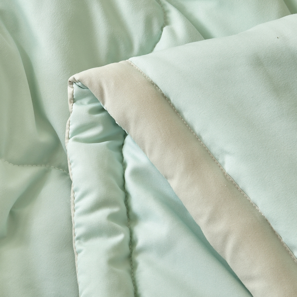 91家纺网 家纺一手货源 找家纺 易博家纺 2025新款格子纯色水洗棉无印风百分百新疆棉花夏被夏凉被被子被芯 冰激凌绿