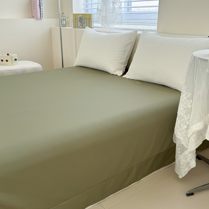 91家纺网 家纺一手货源 找家纺 艾迪尚家纺 2025新款A类纯色双拼长绒棉纯棉刺绣系列单品床单 床单单件（有单品 可定制） 轻奢翠盏