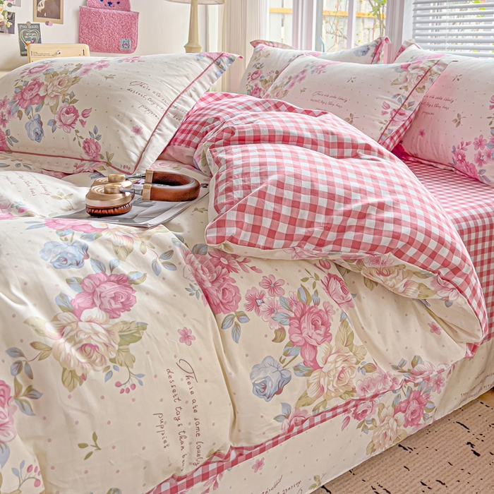 91家纺网 家纺一手货源 找家纺 暖芯优选 2025新款全棉纯棉一字绣四件套系列 花梦初