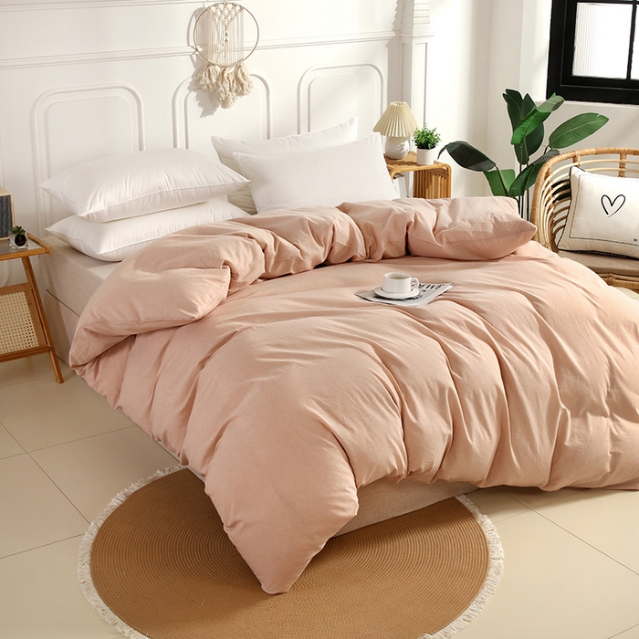 91家纺网 家纺一手货源 找家纺 恋之语 2025新款全棉纯棉色织被套单品单被套被套单件 米驼青年