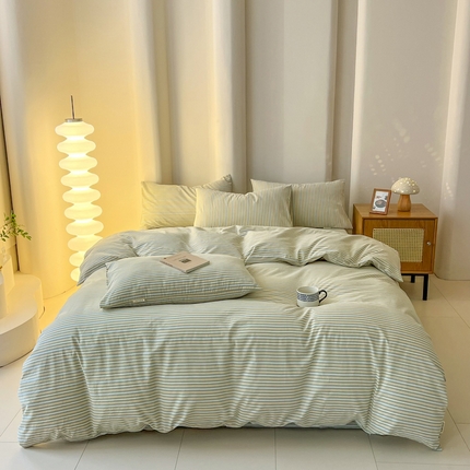恋之语 2025新款全棉纯棉色织被套单品单被套被套单件 简约芳菲