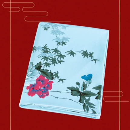 91家纺网 家纺一手货源 找家纺 居美良品 2025新款国民老上海100%全棉床单 牡丹绽放-浅绿