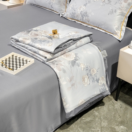 91家纺网 家纺一手货源 找家纺 （总）归属2025新款水洗真丝夏被四件套空调被夏凉被