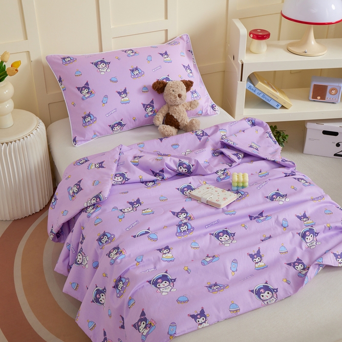 91家纺网 家纺一手货源 找家纺 ds生活馆 2025新款儿童学生纯棉精梳棉系列单夏被 太空库洛米