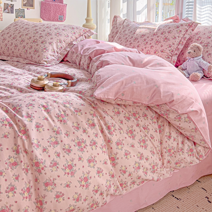 91家纺网 家纺一手货源 找家纺 暖芯优选 2025新款全棉纯棉一字绣四件套系列 甜美梦境