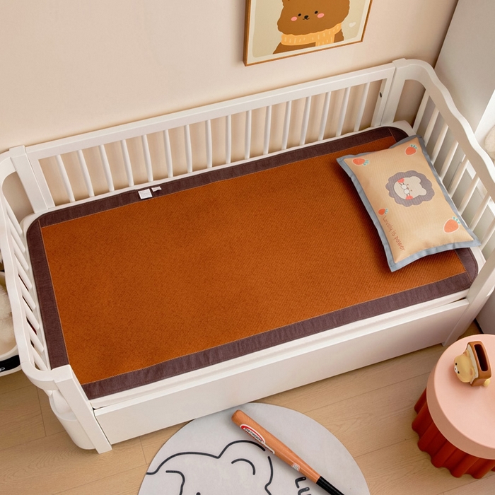 91家纺网 家纺一手货源 找家纺 梵赫 2025新款冰丝古藤双面卡通儿童凉席凉席-萌宠小狮子