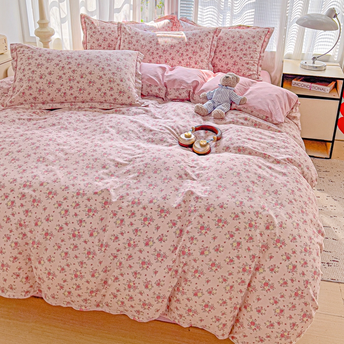 91家纺网 家纺一手货源 找家纺 暖芯优选 2025新款全棉纯棉一字绣四件套系列 甜美梦境