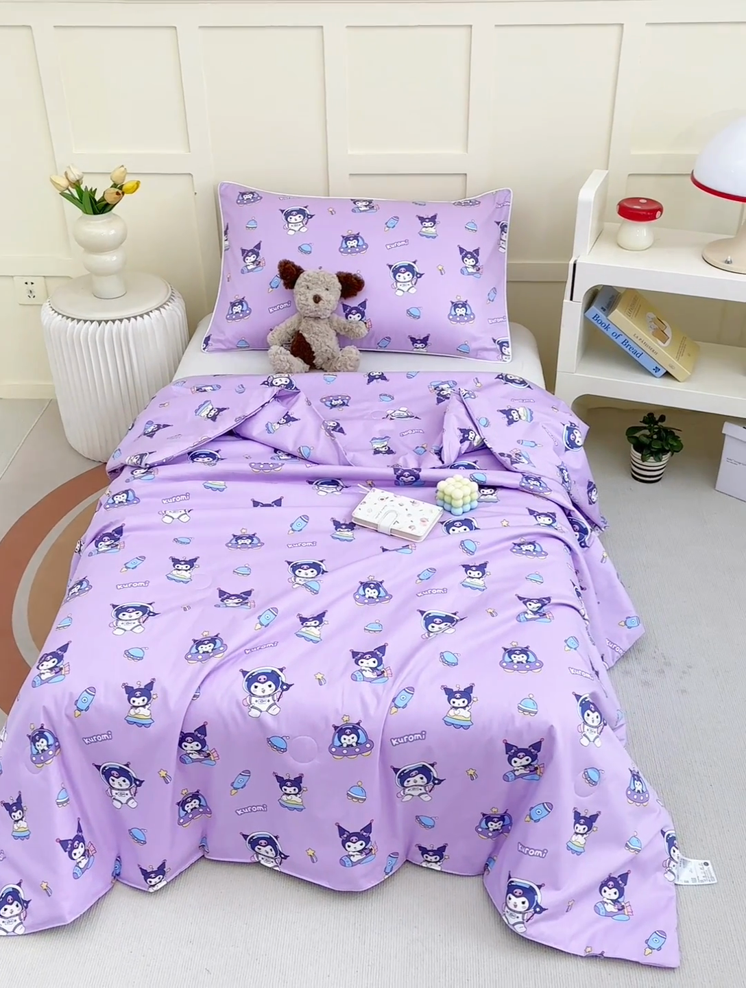 91家纺网 家纺一手货源 找家纺 ds生活馆 2025新款儿童学生纯棉精梳棉系列单夏被 太空库洛米