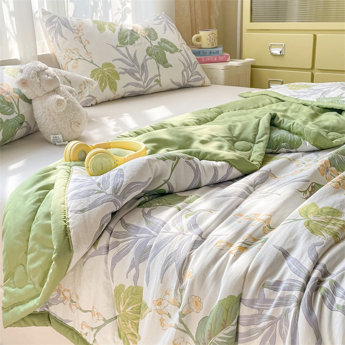 91家纺网 家纺一手货源 找家纺 美澳家纺 2025新款水洗棉印花夏被夏凉被空调被 夏日风情