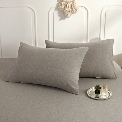 恋之语家纺 2025新款全棉纯棉色织枕套单品单枕套枕套单件 冰山灰