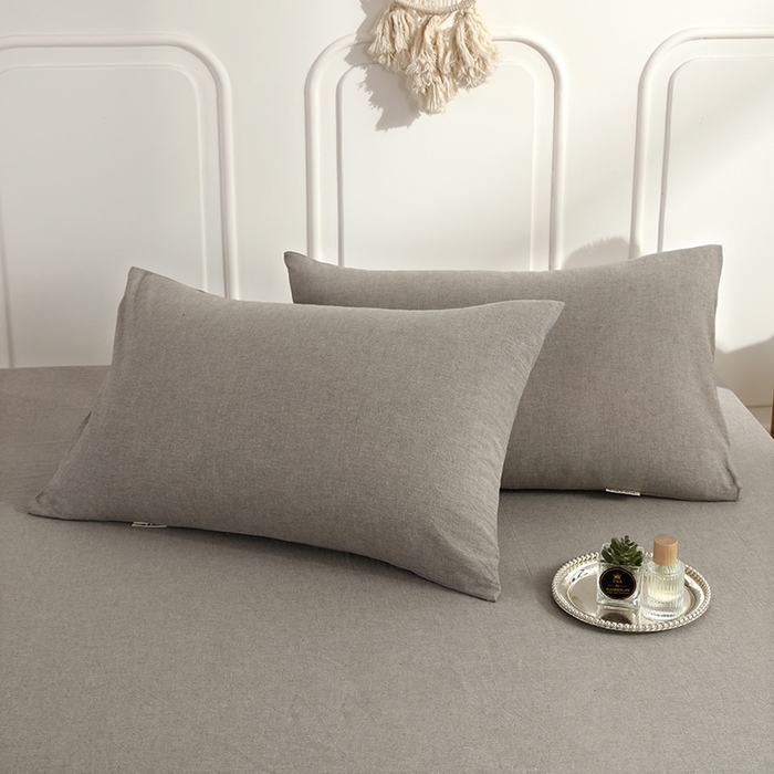 91家纺网 家纺一手货源 找家纺 恋之语家纺 2025新款全棉纯棉色织枕套单品单枕套枕套单件 冰山灰