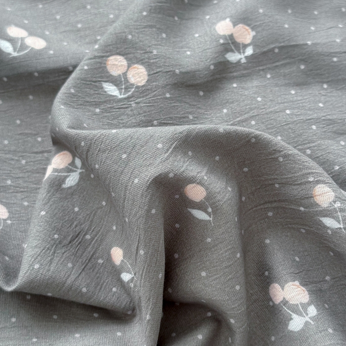 91家纺网 家纺一手货源 找家纺 丝芙妮家居2025新款水洗针织棉双层纱印花四件套 复古樱桃