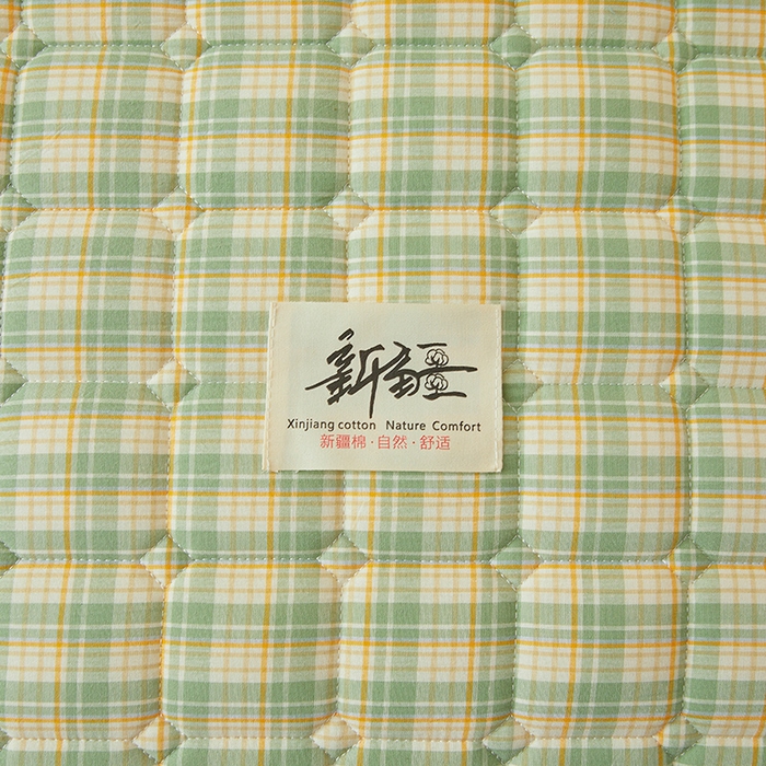 91家纺网 家纺一手货源 找家纺 喜居家纺2025新款A类水洗棉夹棉棉花床笠垫 棉-乐可绿