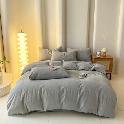 恋之语 2025新款全棉纯棉色织被套单品单被套被套单件 条纹灰