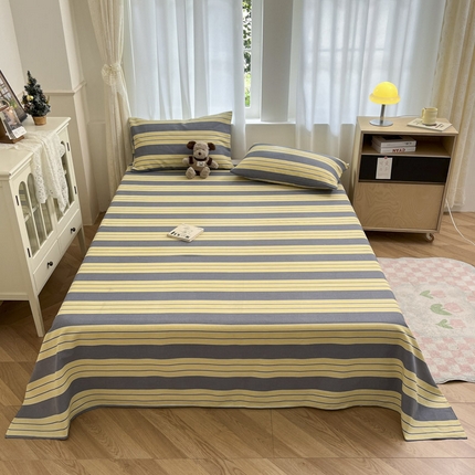 91家纺网 家纺一手货源 找家纺 总 新印象 2025新款原棉包边工艺款老粗布床单三件套