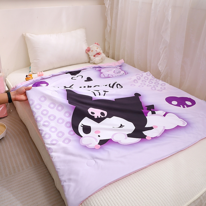 91家纺网 家纺一手货源 找家纺 2025新款三丽鸥正版授权库洛米儿童大版夏被夏凉被凉感天丝空调被夏凉被幼儿园午睡凉席夏被三件套 库洛米-魔法