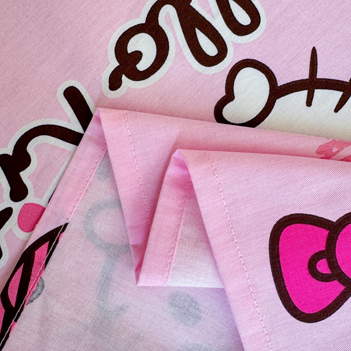 91家纺网 家纺一手货源 找家纺 呗旺鹿 2025新款正版三丽鸥全棉13372单品床单 开心凯蒂