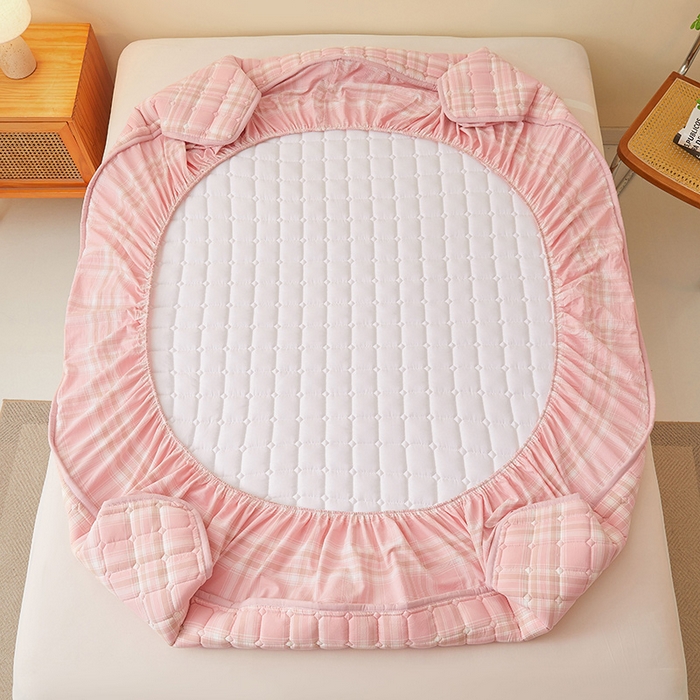 91家纺网 家纺一手货源 找家纺 喜居家纺2025新款A类水洗棉夹棉棉花床笠垫 棉-初见格