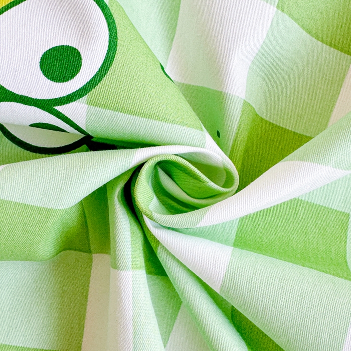 91家纺网 家纺一手货源 找家纺 呗旺鹿 2025新款正版三丽鸥全棉13372单品床单 格子大眼蛙