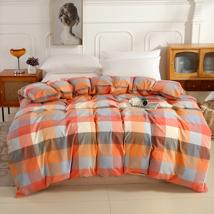 恋之语 2025新款全棉纯棉色织被套单品单被套被套单件 爱玛橙