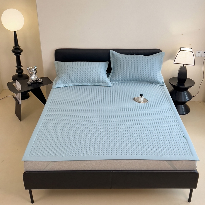 91家纺网 家纺一手货源 找家纺 （总）席世家 2025新款凉感席冰豆豆席子三套件凉席床笠