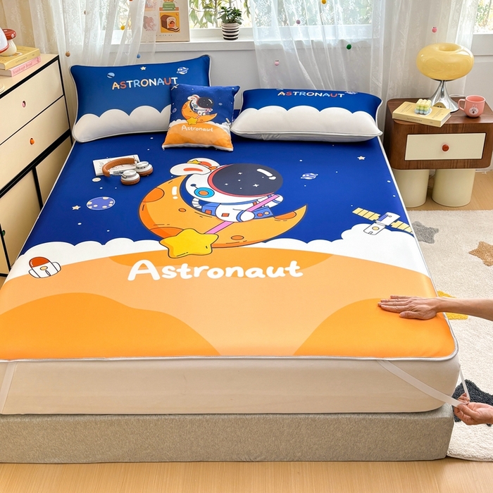 91家纺网 家纺一手货源 找家纺 （总）ds生活馆 2025新款大版卡通牛奶丝凉席