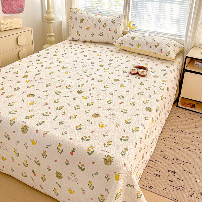 91家纺网 家纺一手货源 找家纺 羽爱家纺 2025全棉13372新疆棉花床盖三件套向日葵