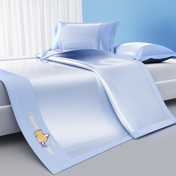 91家纺网 家纺一手货源 找家纺 （总）2025新款斜纹宽柯基凉感冰丝席