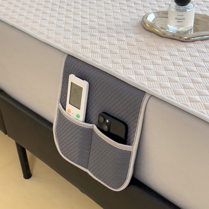 91家纺网 家纺一手货源 找家纺 席世家 2025新款凉感席冰豆豆席子三套件凉席床笠 小方格米咖-床笠款