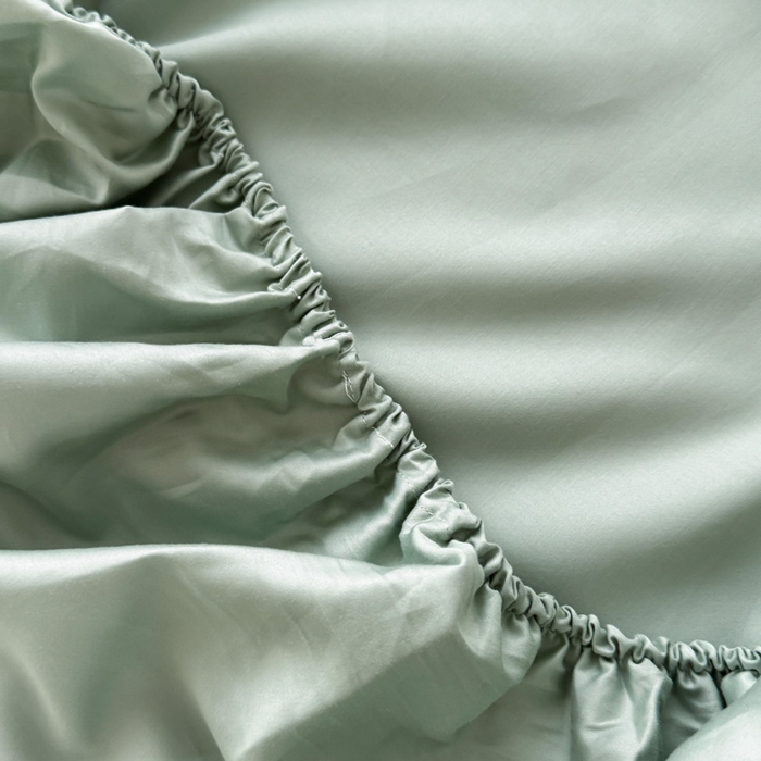 91家纺网 家纺一手货源 找家纺 艾迪尚家纺 2025新款A类纯色双拼长绒棉纯棉刺绣系列单品床笠 床笠单件（有单品 可定制） 黄芽翠眠