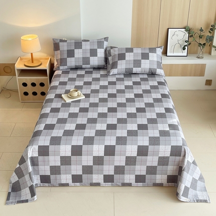 91家纺网 家纺一手货源 找家纺 （总）春皖家纺 2025新款A类全棉简约老粗纱布四件套风格一-普通款单床单