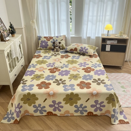 91家纺网 家纺一手货源 找家纺 总 新印象 2025新款原棉包边工艺款老粗布床单三件套