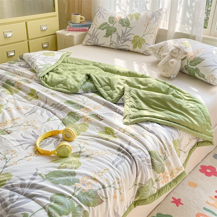 91家纺网 家纺一手货源 找家纺 美澳家纺 2025新款水洗棉印花夏被夏凉被空调被 夏日风情