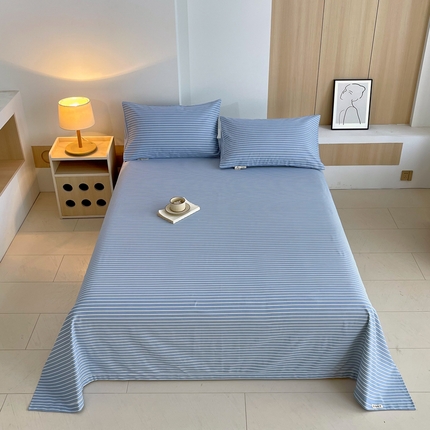 91家纺网 家纺一手货源 找家纺 （总）春皖家纺 2025新款A类全棉简约老粗纱布四件套风格一-普通款单床单