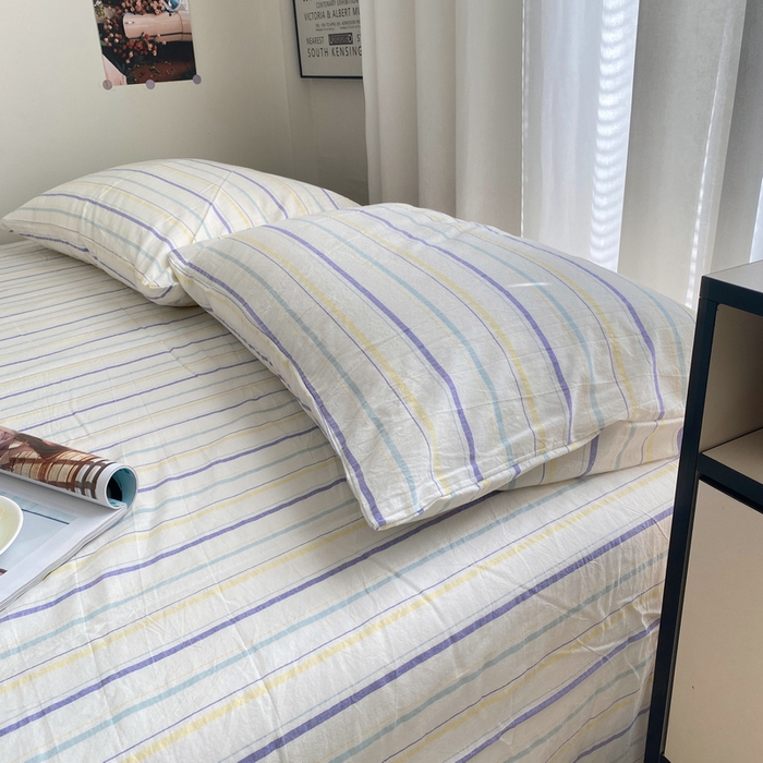 91家纺网 家纺一手货源 找家纺 艾咪-Amy ntmy 2025新款全棉纯棉色织水洗棉单品-平铺款 且乐紫