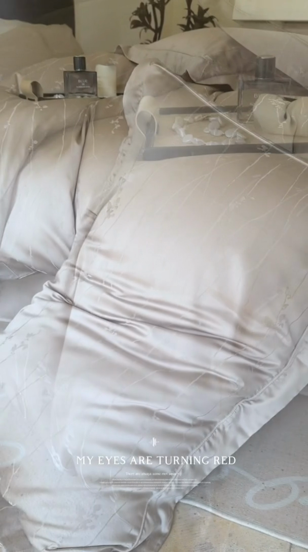 91家纺网 家纺一手货源 找家纺 莱豫家纺 2025新款天丝棉提花四件套 米洛灰金