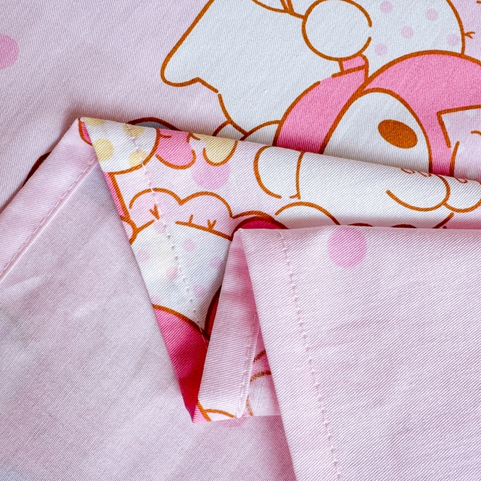 91家纺网 家纺一手货源 找家纺 呗旺鹿 2025新款正版三丽鸥全棉13372单品床单 童趣美乐蒂