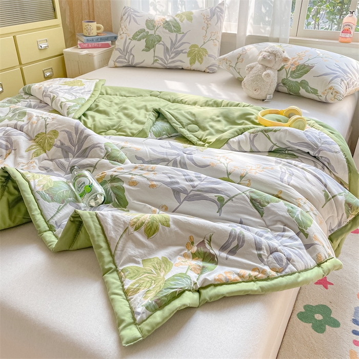 91家纺网 家纺一手货源 找家纺 美澳家纺 2025新款水洗棉印花夏被夏凉被空调被 夏日风情