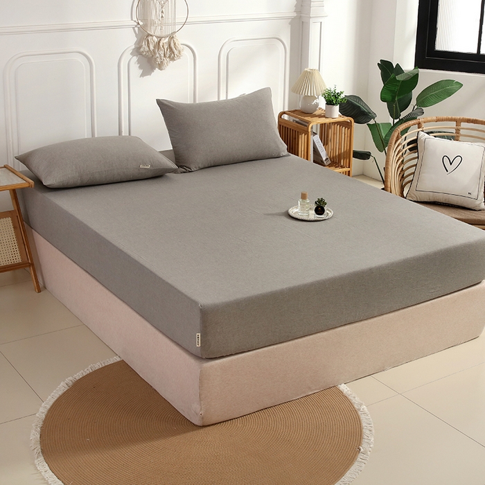 91家纺网 家纺一手货源 找家纺 恋之语 2025新款全棉纯棉色织床笠单品单床笠床笠单件 冰山灰