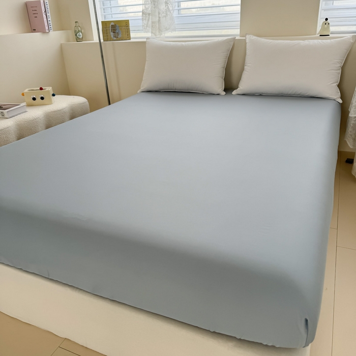 91家纺网 家纺一手货源 找家纺 艾迪尚家纺 2025新款A类纯色双拼长绒棉纯棉刺绣系列单品床笠 床笠单件（有单品 可定制） 杏灰双韵