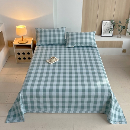 91家纺网 家纺一手货源 找家纺 （总）春皖家纺 2025新款A类全棉简约老粗纱布四件套风格一-普通款单床单