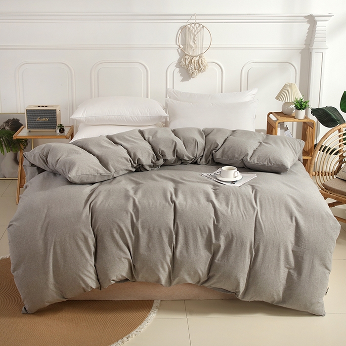 91家纺网 家纺一手货源 找家纺 恋之语 2025新款全棉纯棉色织被套单品单被套被套单件 冰山灰