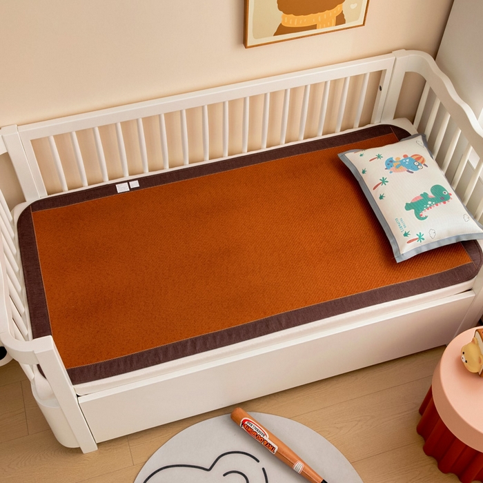 91家纺网 家纺一手货源 找家纺 梵赫 2025新款冰丝古藤双面卡通儿童凉席凉席-热带恐龙