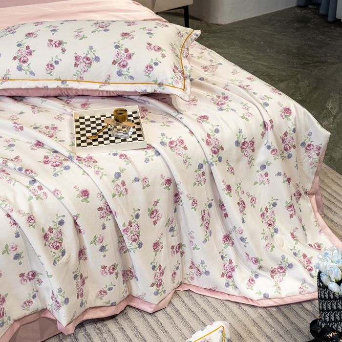 91家纺网 家纺一手货源 找家纺 归属2025新款水洗真丝夏被四件套空调被夏凉被 花期